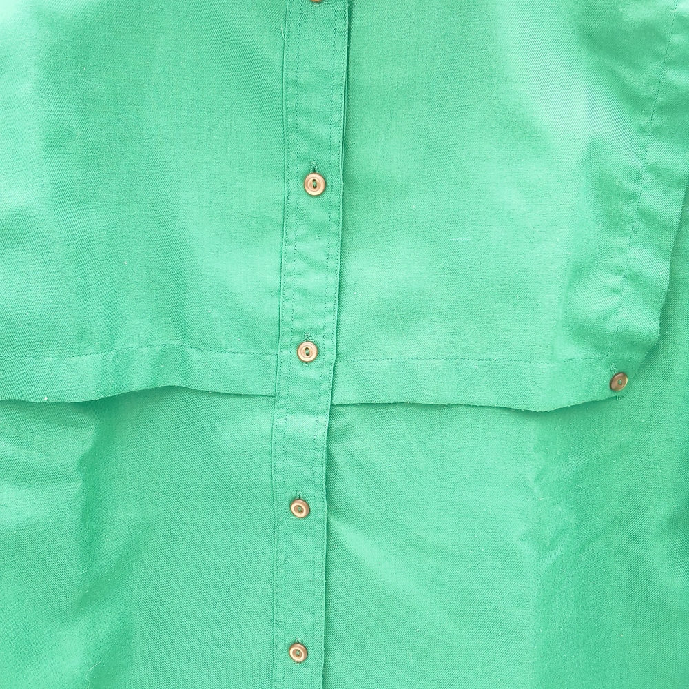 Vintage 80s Impromptu Emerald Green Safari Capelet Blouse - Picture 3 of 7